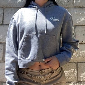 Vans grey and white checkered hoodie